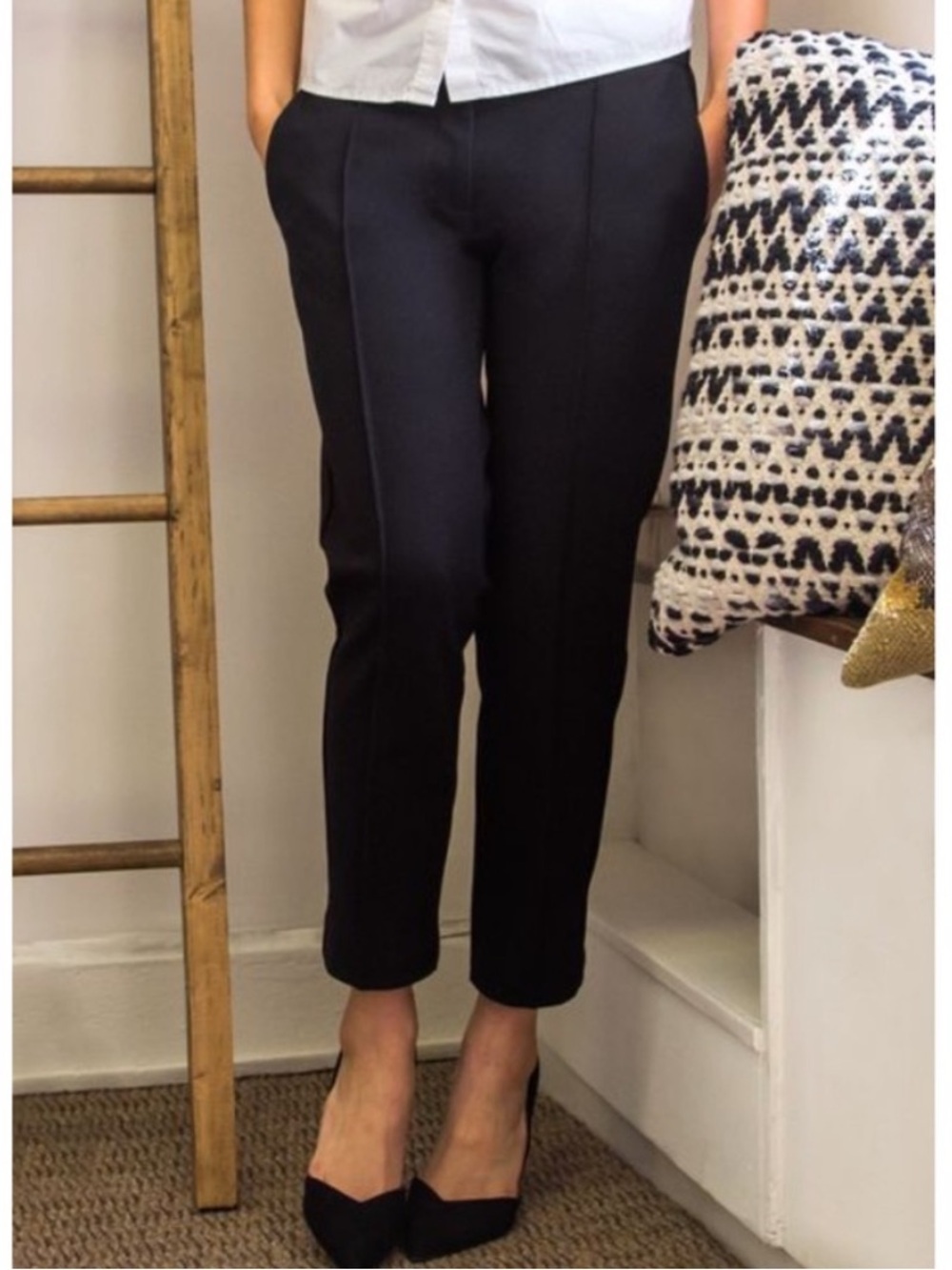 Betabrand Black Ponte Audrey Yoga Ankle Pants- Size 8P